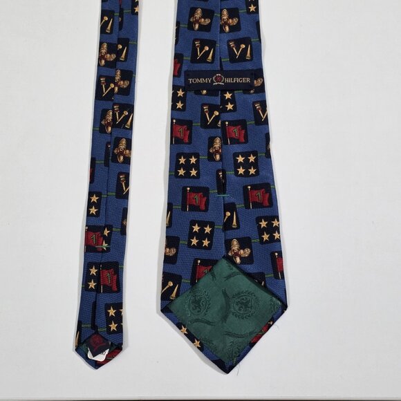 Tommy Hilfiger Silk Tie Blue Golf Theme Print Textured Italy USA W 4" L 56" - Picture 11 of 16